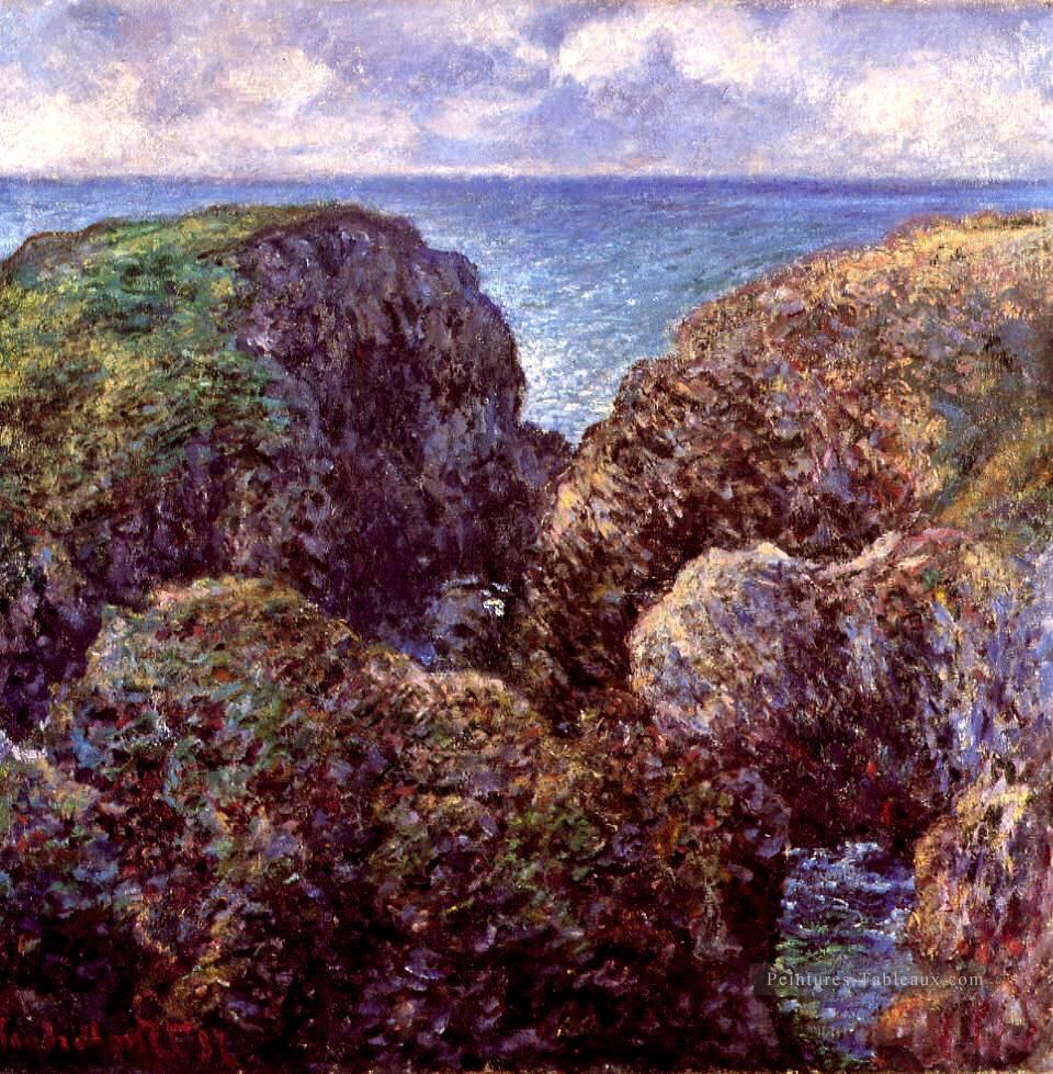 Groupe de roches à PortGoulphar Claude Monet Peintures à l'huile